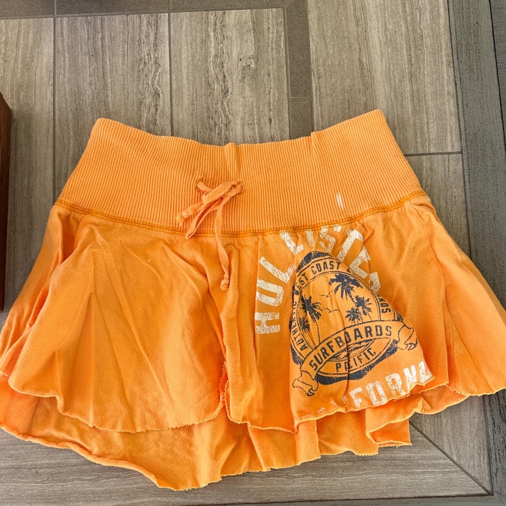 Hollister Orange Layered Ruffle Mini Skirt
